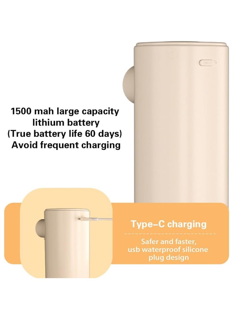 Arabest - Automatic Hand Soap Dispenser, 350 ML Automatic Rechargeable Non-Touch Foam Soap Dispenser, Smart Electric 5 Levels of Adjustable Foam Amount for Bathroom, Kitchen - Image 1