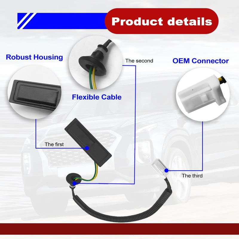 NOTISH Rear Liftgate Trunk Open Release Switch Compatible with Nissan Pathfinder 2013-2020, Hatch Button Trunk Latch Tailgate Lid Switch 253803JA0B - Image 3