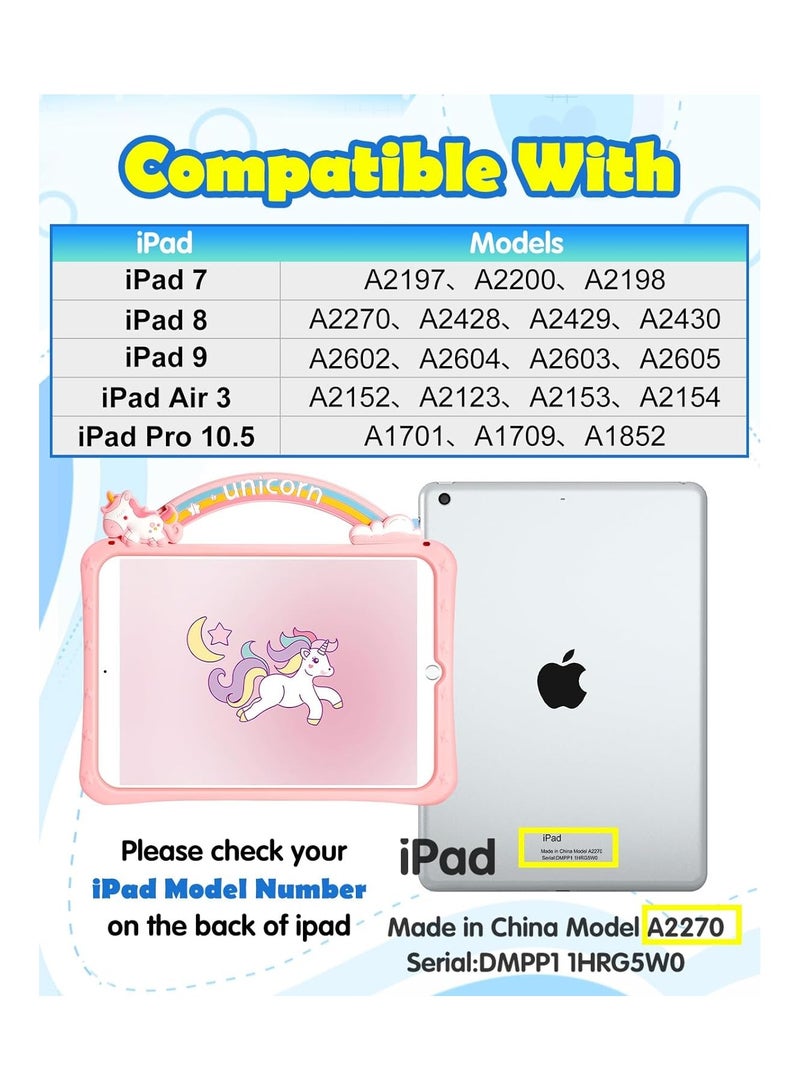 general For iPad 9th Gen/8th Gen/7th Gen Case 10.2 inch Kids Girls Cute Kawaii 3D Teenage Girls Soft Cartoon Design Female Teenager Protective Case with Stand - Image 2