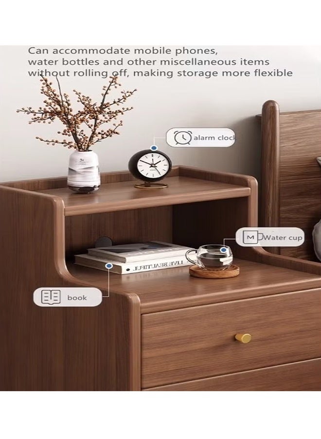 Beauenty Bedside Table Simple Modern Bedroom Nightstands Wooden Minimalist Multi-function Light Luxury Style Bedside Storage Small Cabinet - Image 2