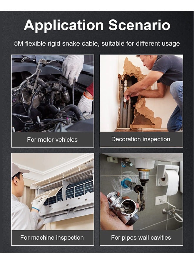 Endoscope Camera with Light, 2.0 Megapixel HD WiFi Endoscope Camera Mobile Phone, Semi-Rigid Cable Inspection Camera with 8 LED Lights, IP67 Waterproof for Android  iOS, Tablet - Image 5