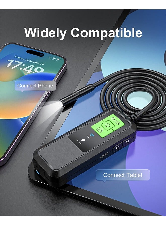 Endoscope Camera with Light, 2.0 Megapixel HD WiFi Endoscope Camera Mobile Phone, Semi-Rigid Cable Inspection Camera with 8 LED Lights, IP67 Waterproof for Android  iOS, Tablet - Image 3