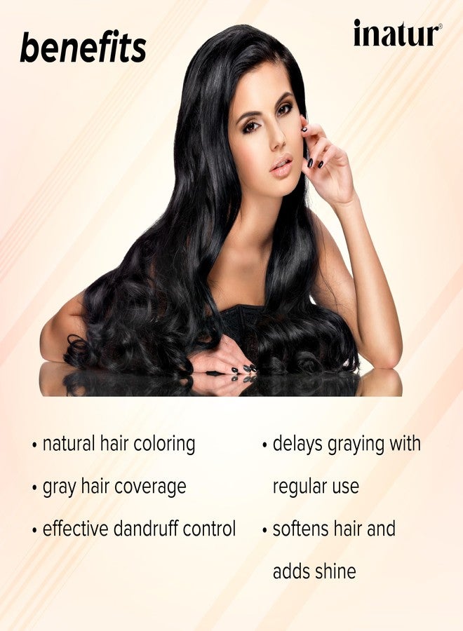 إناتور مسحوق الحناء من إيناتور - صبغة شعر عضوية، لون أيورفيدي، مغذي للشعر، مع الأملا، والشيكاكاي، والبراهمي، والبرينجراج - للرجال والنساء، خالٍ من المواد الكيميائية - 100 غرام (عبوة من 3) - Image 3