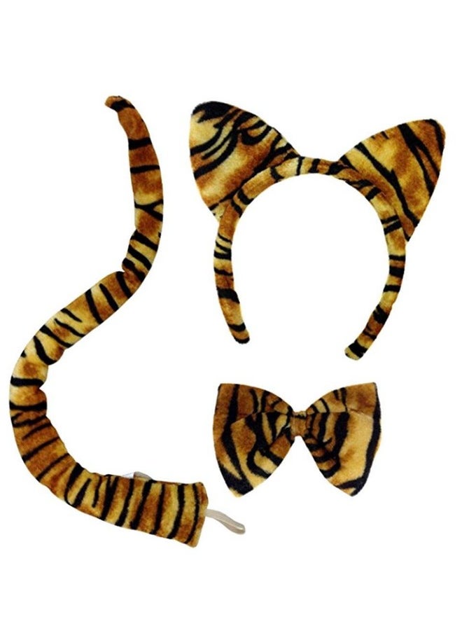 Jacobson Hat Company - Jacobson Hat Company Adut Tiger Plush 3 Pc. Costume Set, multi-colored, One Size fits Most - Image 1