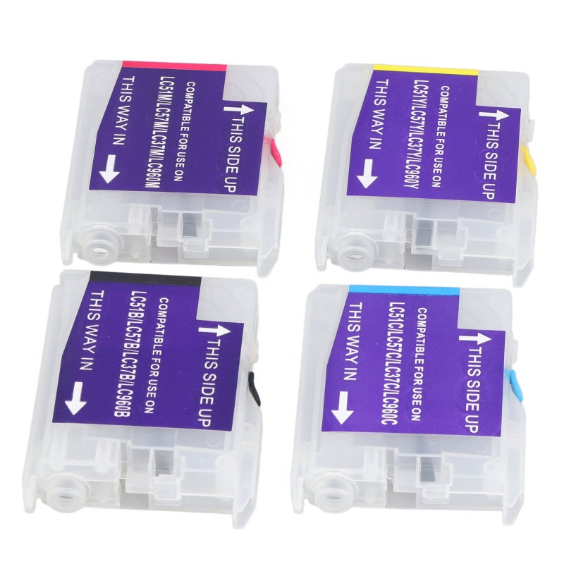 Ink Cartridge Multipack: 4 Color LC51 LC57 LC37 LC960 - Fine Clear Print Stable Ink Flow Compatible Replacement Cartridge for Brother DCP Printers for Home Office Document Photo Printing - Image 4