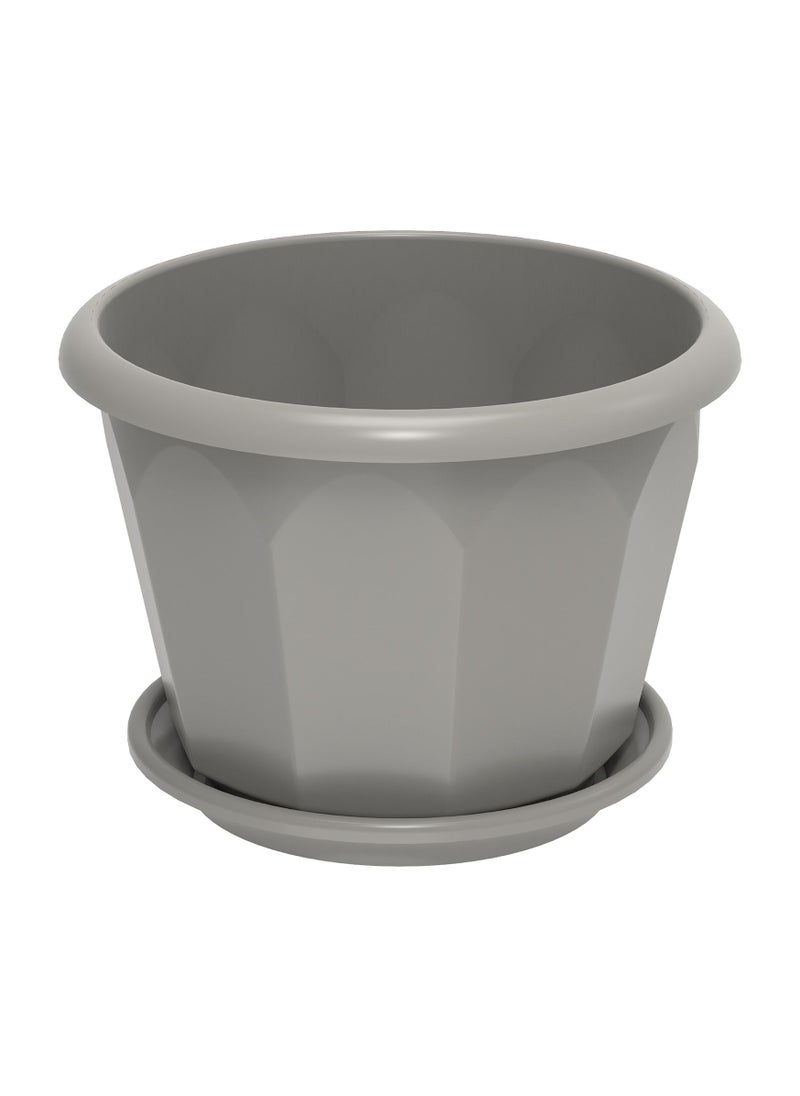 Cosmoplast 8" Hexagonal Flowerpot with Tray  - Image 1