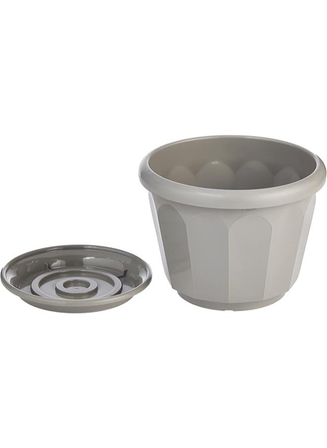 Cosmoplast 8" Hexagonal Flowerpot with Tray  - Image 3