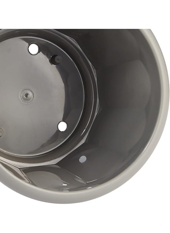 Cosmoplast 8" Hexagonal Flowerpot with Tray  - Image 4