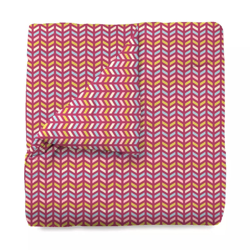 Trident Trident Feather Tales Queen Size Reversible Comforter Double Bed Blanket, 144 Thread Count, 100% Cotton Shell with 120 GSM Polyfill, AC Blanket Double Bed, Quilt - Party Mood Pink  - Image 4