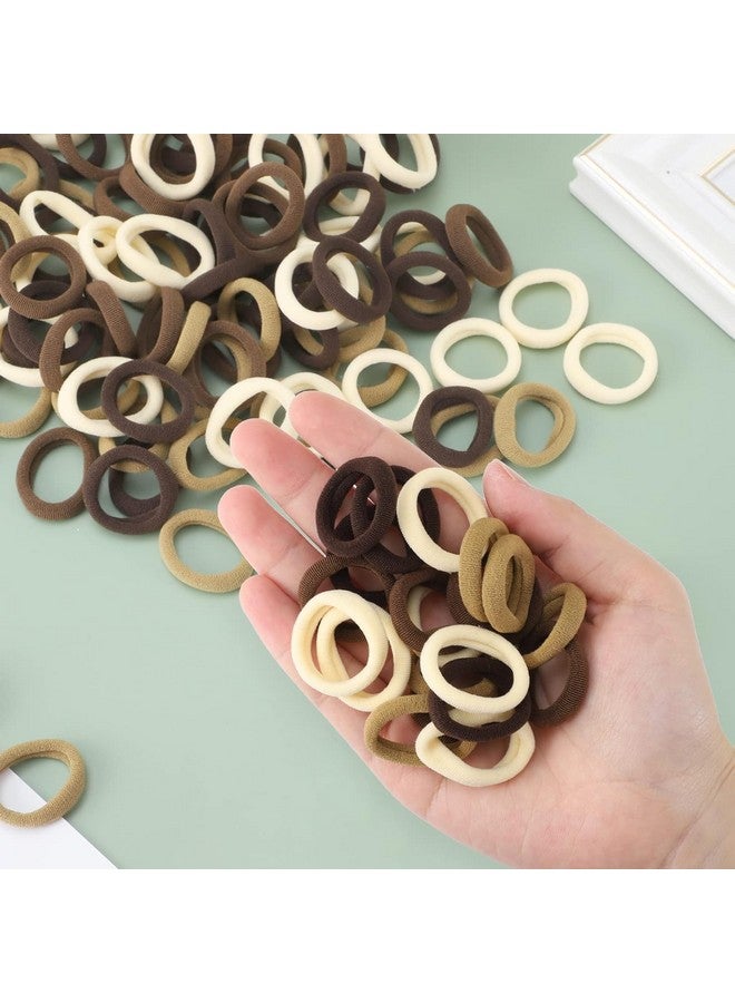 SUN Ring SUNRING Hair Holder Tie Soft Tiny Small Elastic Rubber Bands Braiding for Kids Girls, Mini Rubber bands Ties For Girls And Women (Pack of 100, Brown shade) - Image 5