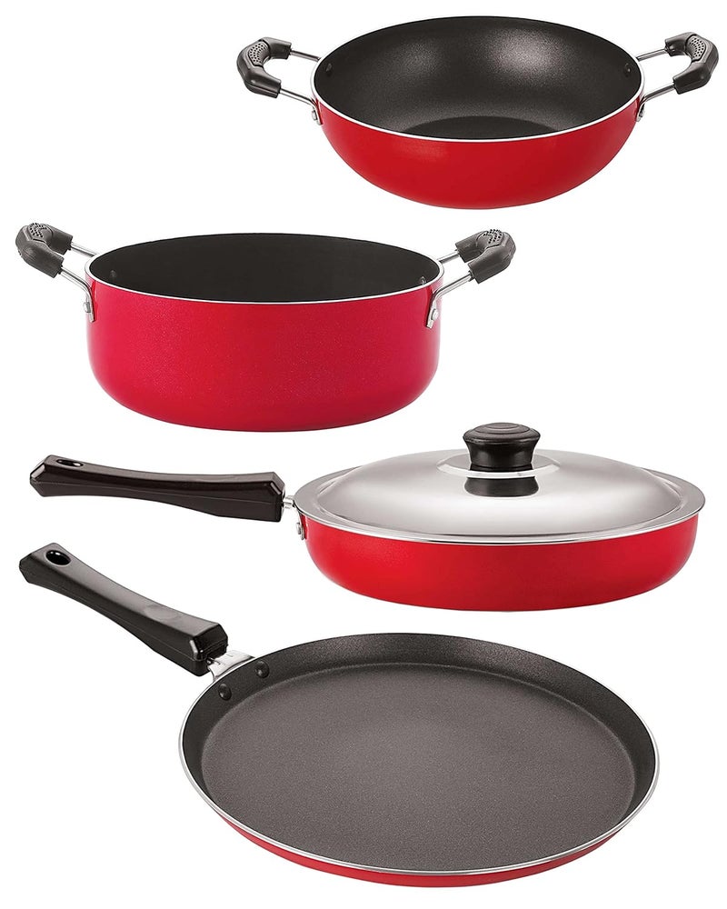 Nirlon Nirlon Non Stick Aluminium Pfoa Free Non-Toxic Durable Kitchenware Set of 4 Pieces (FT12_FP11_KD11_CS24) - Image 1