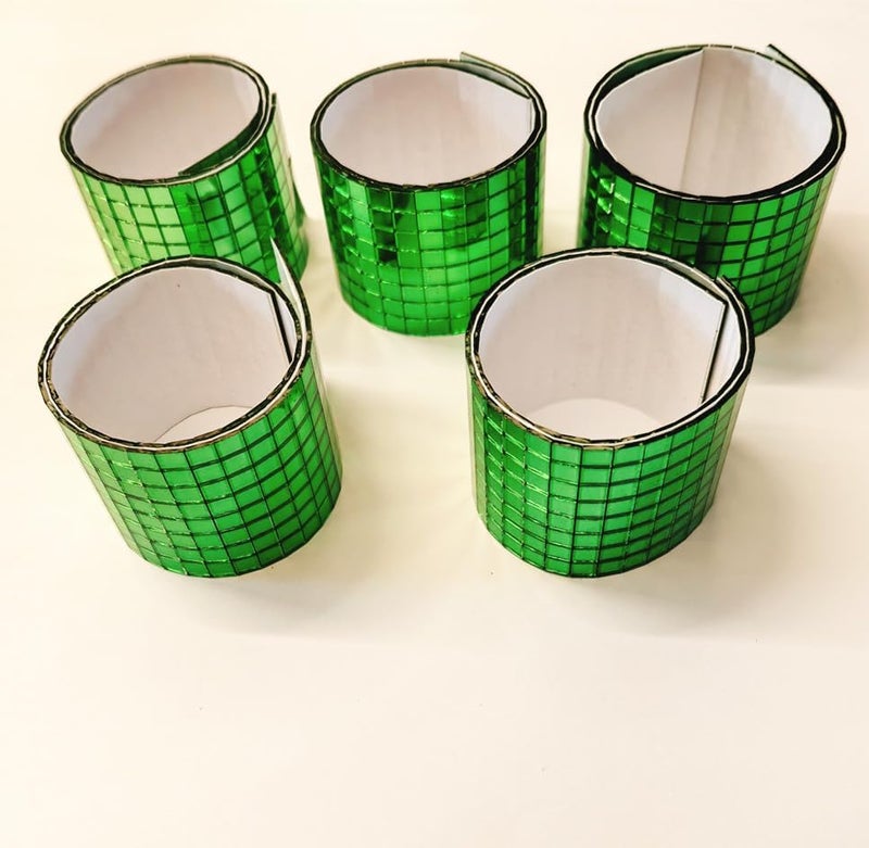MEYA Green SelfAdhesive Glass Mirror Mosaic2400Pcs 5x5mm Mirror Tiles for DIY Disco Ball Cowboy Hat Vase Bottle Interior Decoration Green 2400pcs - Image 1