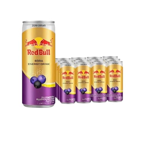 Red Bull Energy Drink, Blueberry, Blackcurrant Flavor, Limited Editin, 250ml Cans, X Pack of 4 (From Thailand) Get Free Flavourito Kunafa Chocolate 20g From DECADENT FOODS - Image 3