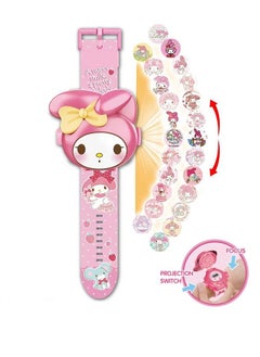 Melody 24 Images Projector Watch Cartoon Image Digital Wrist Watch Party Favor Gift for Girls Pink