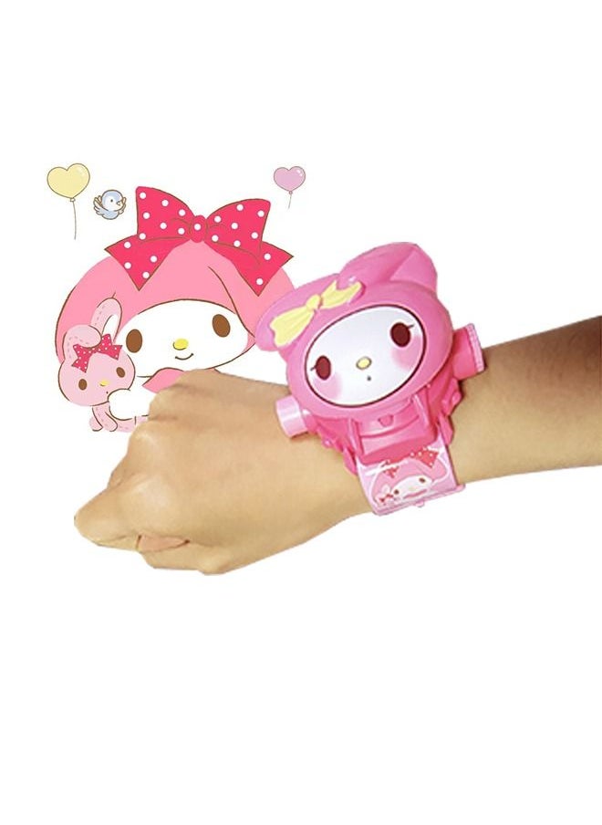 Generic - Melody 24 Images Projector Watch Cartoon Image Digital Wrist Watch Party Favor Gift for Girls Pink - Image 1
