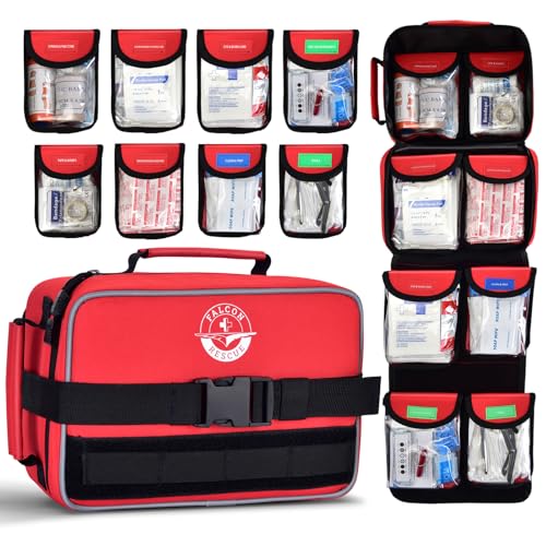FALCON RESCUE Premium 418Piece First Aid Kit for Home Travel Camping Hiking Outdoor Emergencies TearResistant Survival Kits for Business Vehicle School MultiUse Emergency Medical Supplies - Image 2
