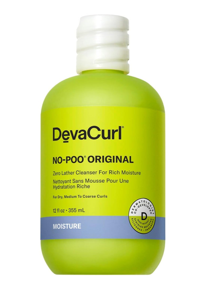 DevaCurl - No-Poo Original Zero Lather Cleanser For Rich Moisture, Fresh Rose, 12 fl. oz. - Image 1
