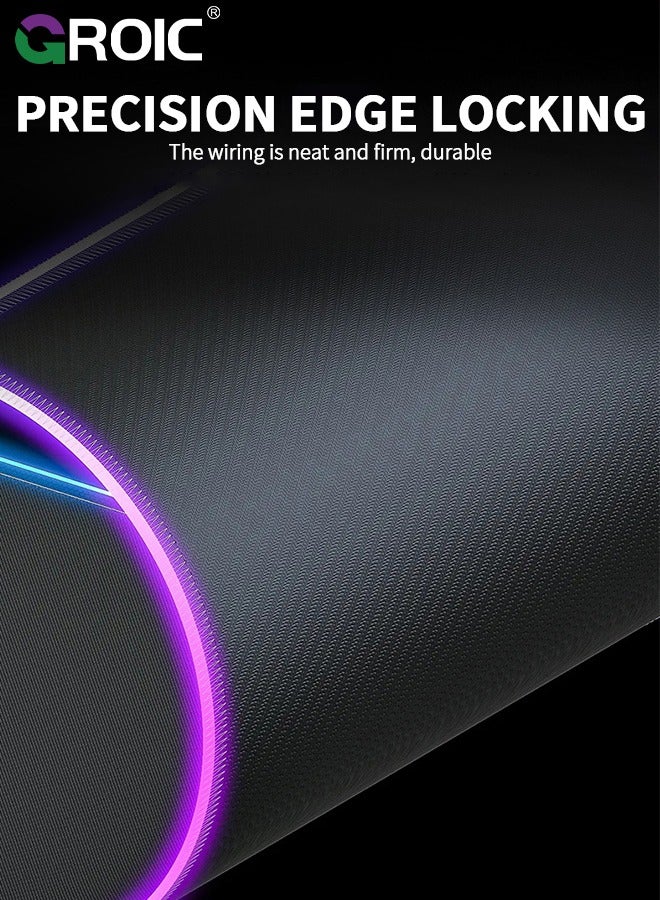GROIC RGB Gaming Mouse Pad Extended, Large Led Mousepads Non-Slip Rubber Base, Computer Keyboard Mat Soft Desk pad Waterproof  - Image 3