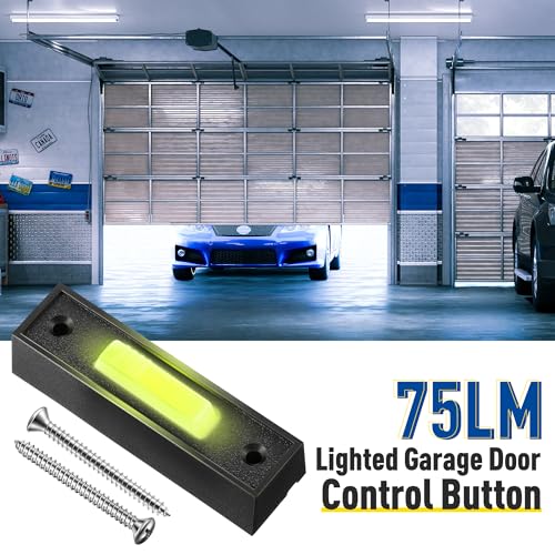 Fiada Lighted Doorbell Button, Garage Door Opener Switch with LED Light, 41A4166 Wall Mounted Push to Exit Ringer Button(Black,1 Piece) - Image 2