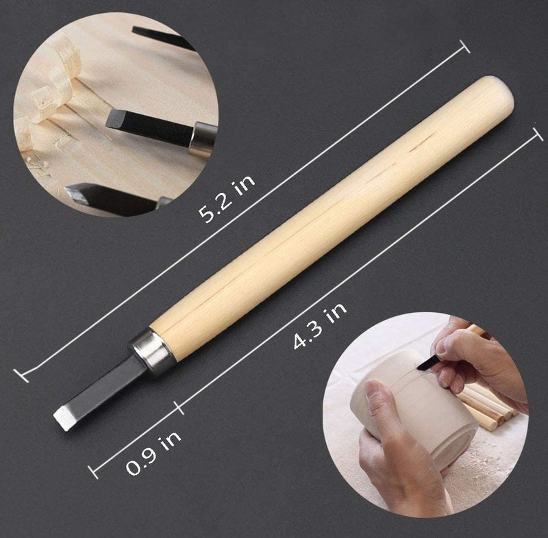 URBAN BOX 12pcs Professional Wood Carving Chisel Set, Carbon Steel Woodworking Chisels, Power Grip Carving Tools Great for Beginners & Kids - Image 2