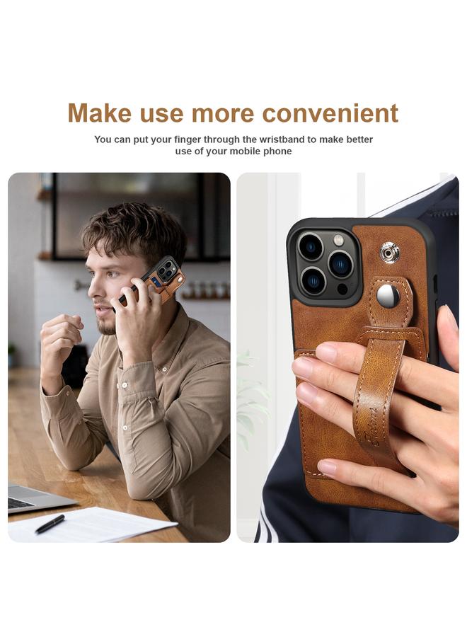 Suteni Case For iPhone 13 Pro 215 Wrist Strap PU Phone Case - Image 5