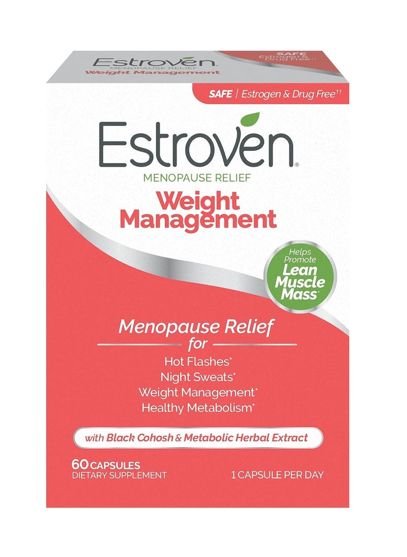 Estroven - Estroven Weight Management for Menopause Relief, Helps Reduce Hot Flashes and Night Sweats, Helps Manage Weight, 60 Count - Image 1