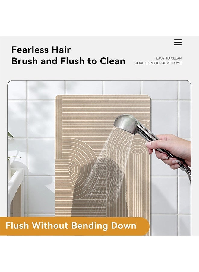 حصيرة أرضية للحمام بقياس 50 × 80 سم، حصيرة حمام مقاومة للانزلاق وسريعة الجفاف، ذات امتصاص فائق للماء، مناسبة لأرضية الحمام، حوض الاستحمام، وغرفة الدش - Image 2