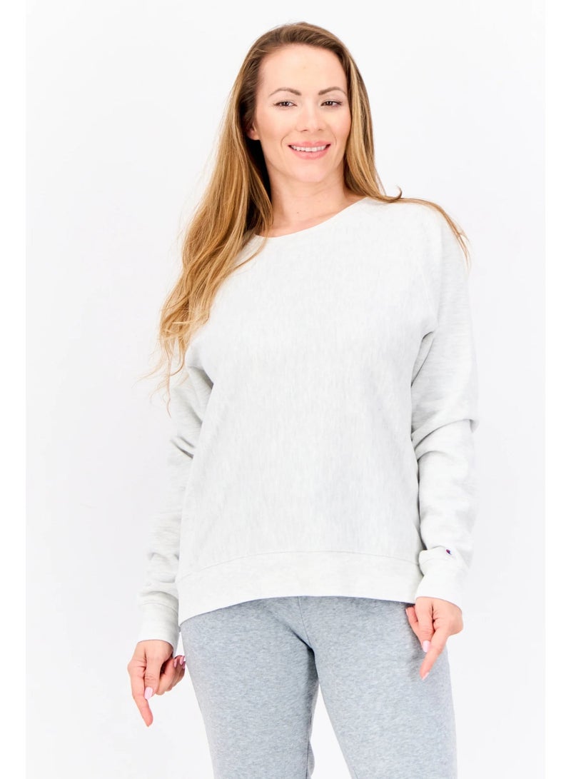 Champion Women Sportswear Fit Long Sleeveless Outdoor Sweatshirt, Light Grey - Image 1