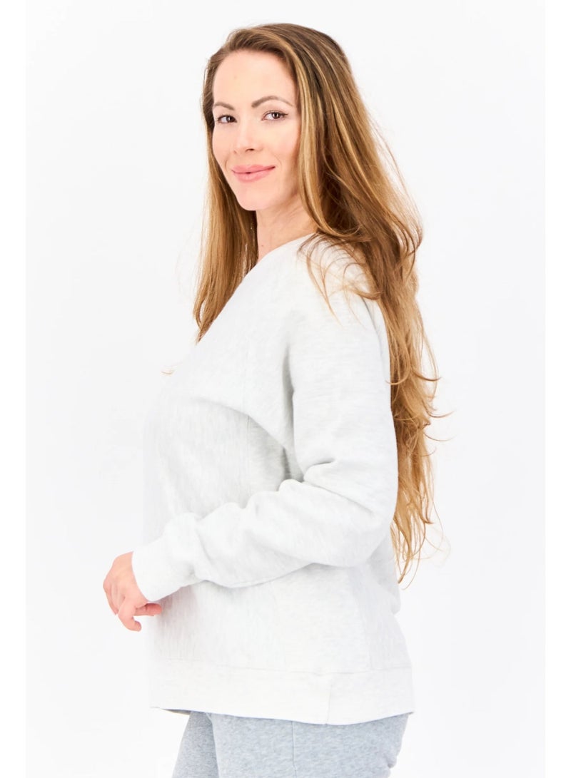 Champion Women Sportswear Fit Long Sleeveless Outdoor Sweatshirt, Light Grey - Image 4