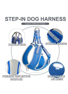 fida Step in Dog Harness Body Belt Reflective Blue Large  - Image 3