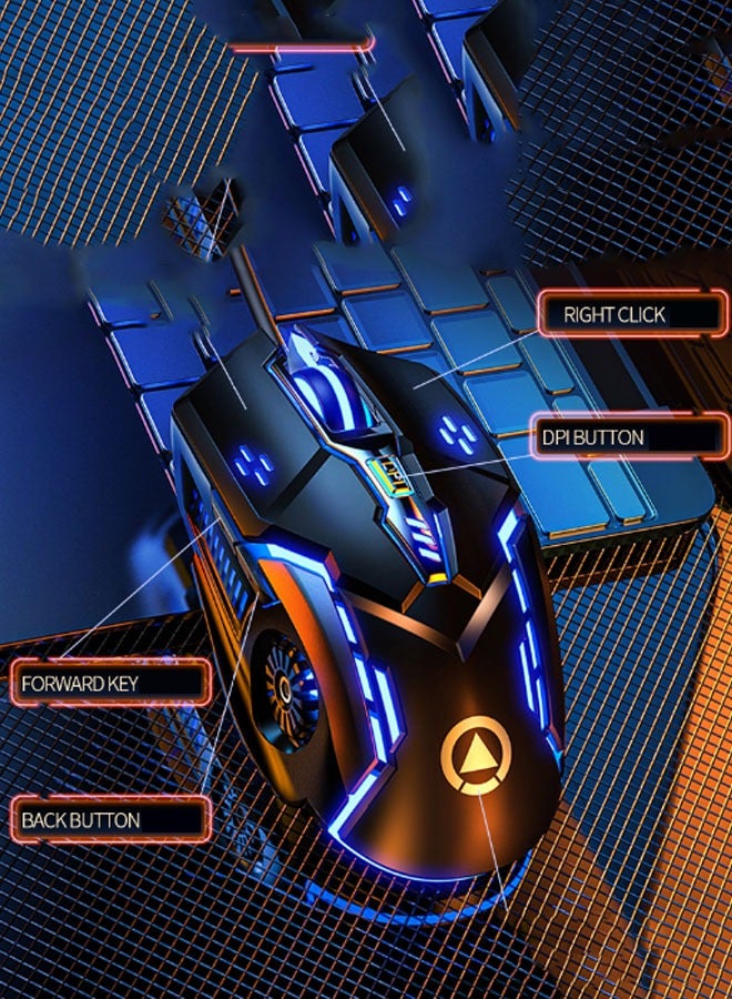 general Colorful Luminous Mechanical Wired Gaming Mouse Black - Image 4