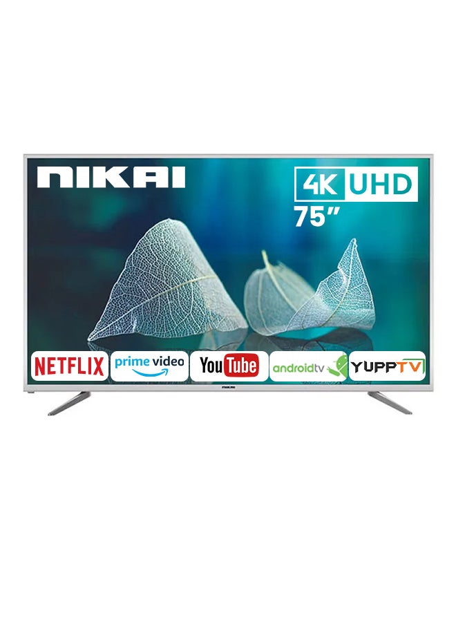 NIKAI 75-Inch Ultra HD Android Smart LED TV UHD75SLED black - Image 1