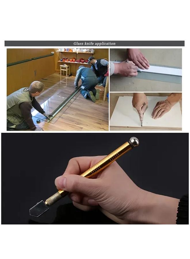 Enhanced Version Manual Diamond Glass Cutter 1pc Ergonomic Handle Precision Cutting Tool - Image 2