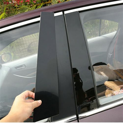 RONTCOS 6Pcs Gloss Black Pillar Posts Window Trim Cover for Hyundai Genesis G80 Sedan 2015 2016 2017 2018 2019 2020 2021 2022 - Image 4