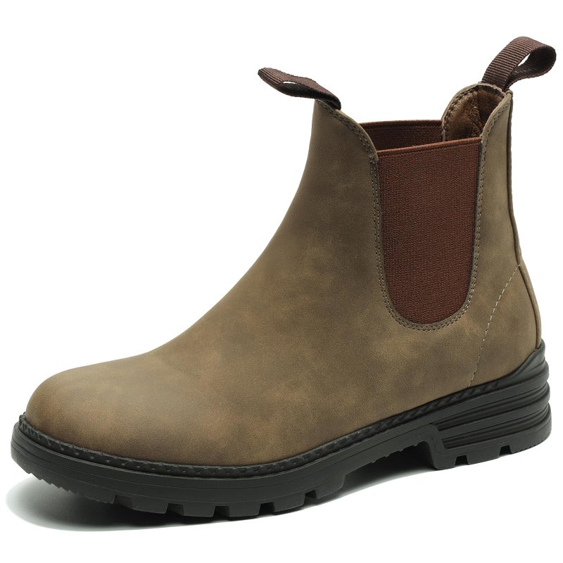 Cestfini Chelsea Boots for Women Round Toe Elastic Dress ankle Boots Comfortable Non-Slip Business Ankle Booties 9, Khaki - Image 1