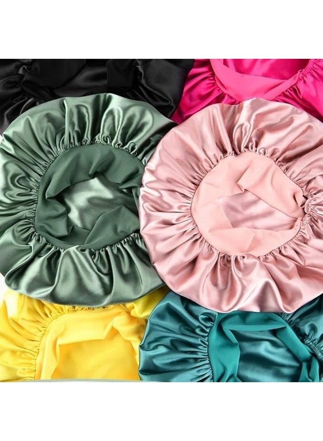 Atrube Silk Bonnet for Hair with 3 Scrunchies, Adjustable Silk Hair Cap for Sleeping, Satin Bonnet for Curly Hair with Wide Elastic Tie Band (Cream) - Image 2
