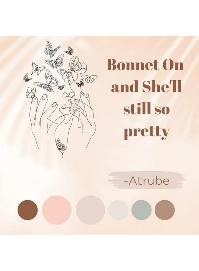 Atrube Silk Bonnet for Hair with 3 Scrunchies, Adjustable Silk Hair Cap for Sleeping, Satin Bonnet for Curly Hair with Wide Elastic Tie Band (Cream) - Image 4