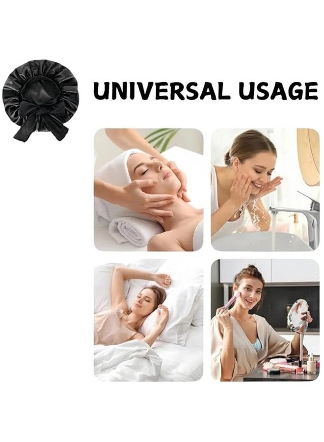 Atrube Silk Bonnet for Hair with 3 Scrunchies, Adjustable Silk Hair Cap for Sleeping, Satin Bonnet for Curly Hair with Wide Elastic Tie Band (Cream) - Image 3