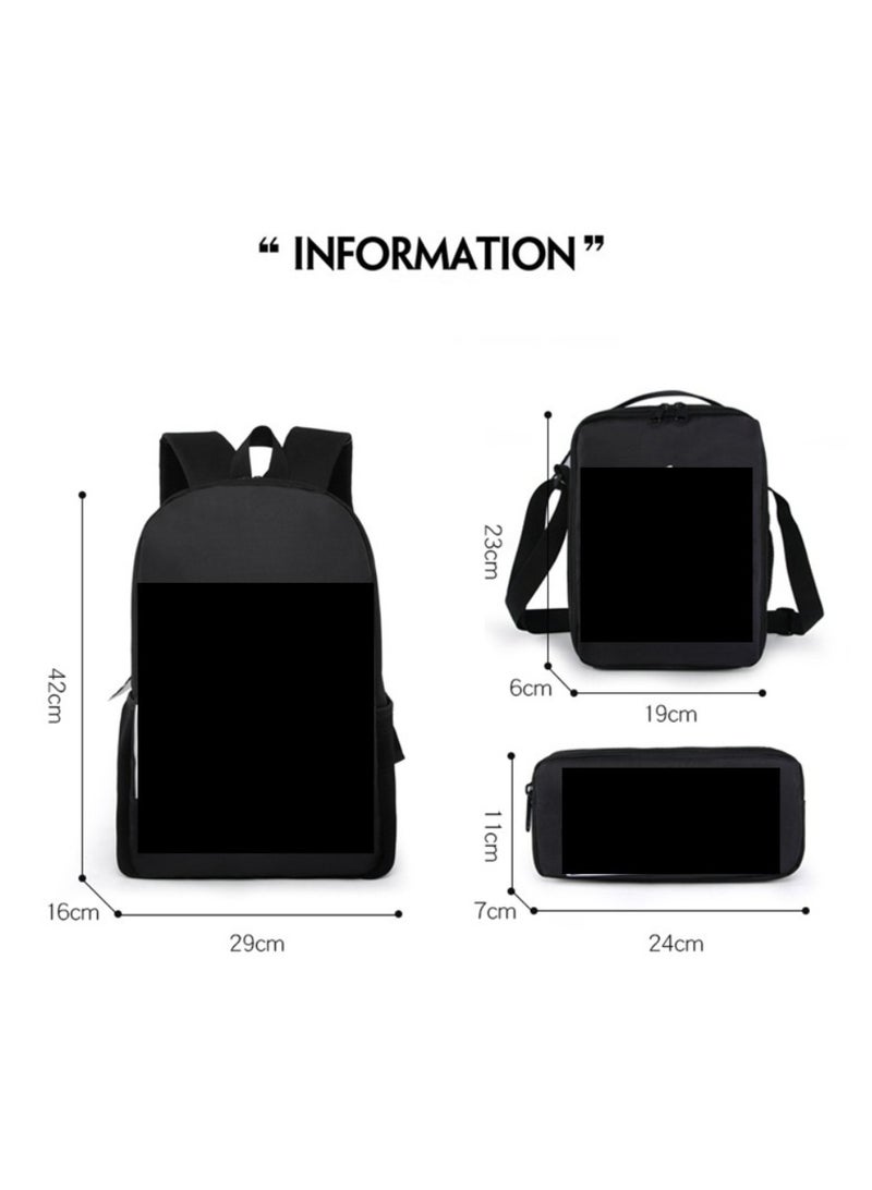 Children's leisure load reducing large capacity printed backpack for elementary school students, 3-piece set - Image 2