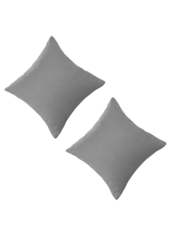 Set of 2 Pieces Square Soft Velvet Decorative Cushion with Solid Design and Attractive Colors