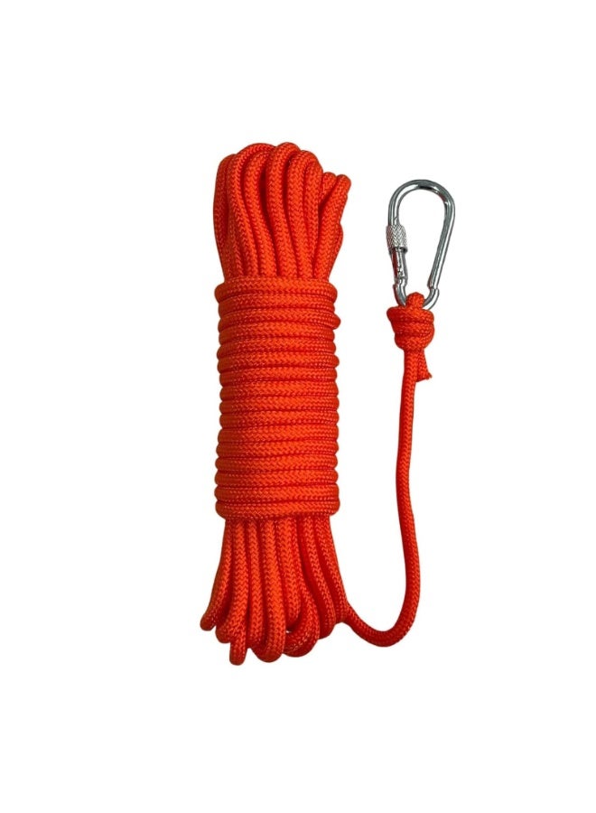 10 m Floating Rope Anchor Mooring Rope Multifunction Rope 6 mm Kayak Canoe Tow Throw Line with Aluminum D-ring Locking Carabiner for Boat Camping Hiking Awning Tent Canopy - Image 1