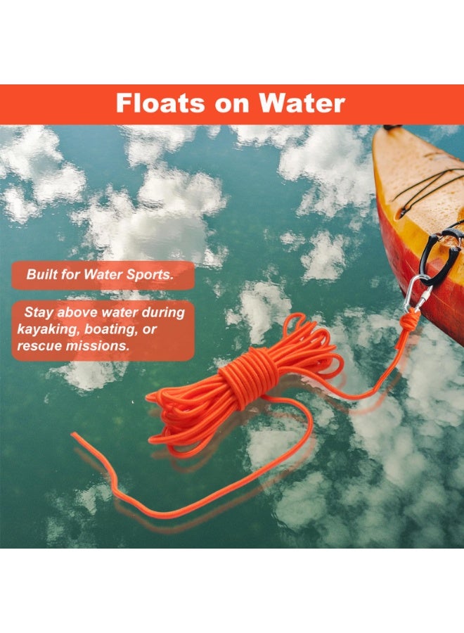 10 m Floating Rope Anchor Mooring Rope Multifunction Rope 6 mm Kayak Canoe Tow Throw Line with Aluminum D-ring Locking Carabiner for Boat Camping Hiking Awning Tent Canopy - Image 3