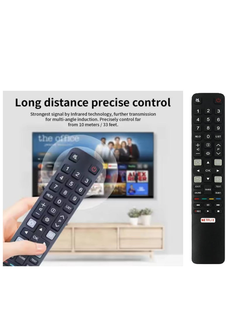 Replacement Remote Control for TCL Android Smart TVs with Netflix Button – Easy to Use and Reliable - Image 1