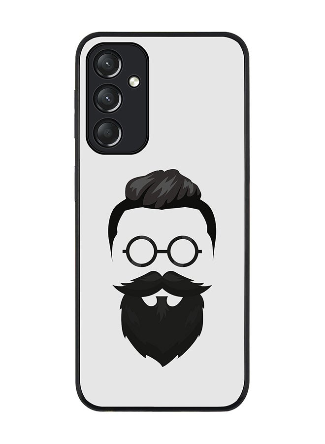 Stylizedd Rugged Black edge case for Samsung Galaxy A05s, Slim fit Soft Case Flexible Rubber Edges Anti Drop TPU Gel Thin Cover- Beard Hipster - Image 1