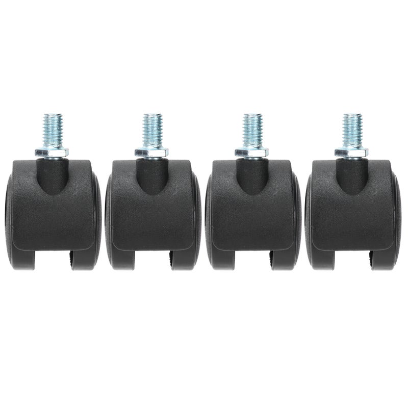 4Pcs PU Casters with Brake 1.5in Universal Wheel for Cabinet Bookshelf Trolley Black - Image 3