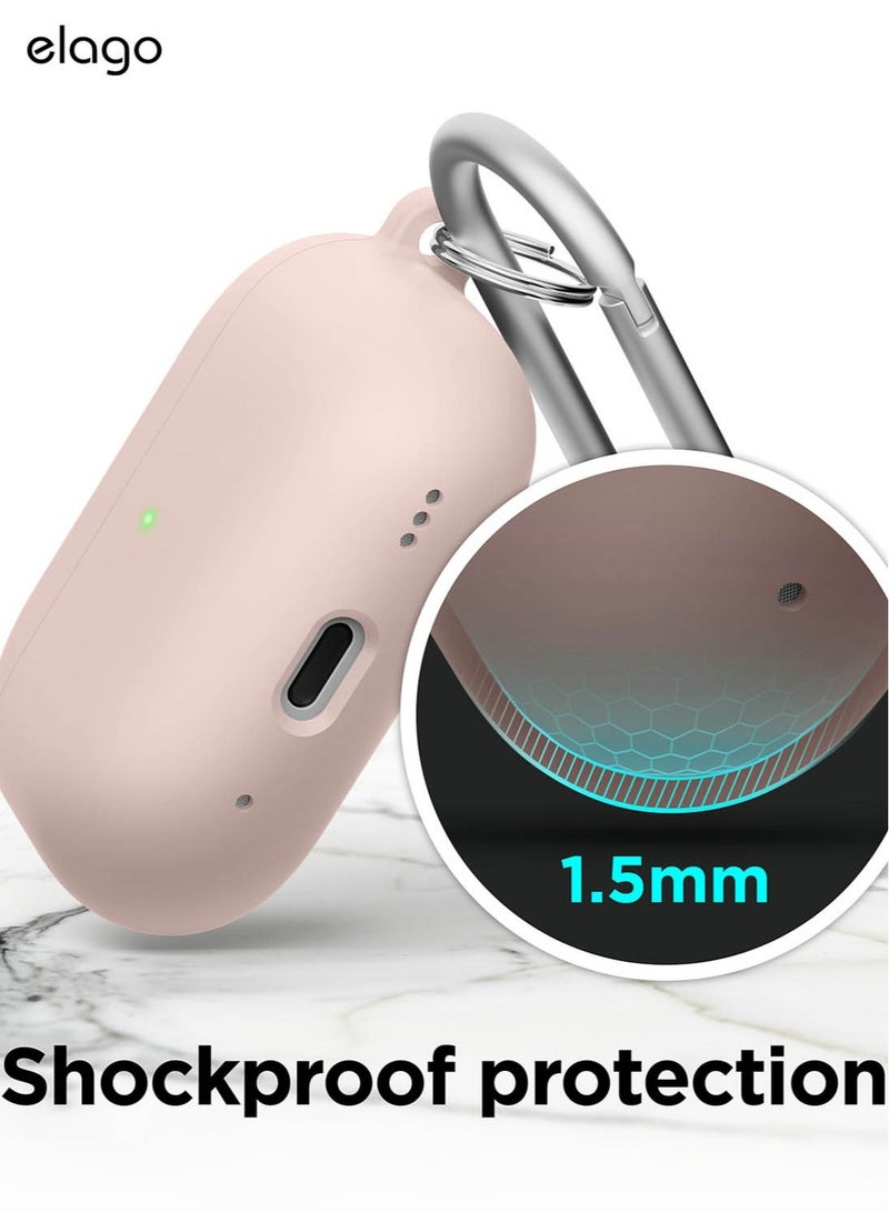 Elago Liquid Hybrid Hang for Airpods Pro 2nd Gen (2022) Case Cover with Carabiner - Pink - Image 5