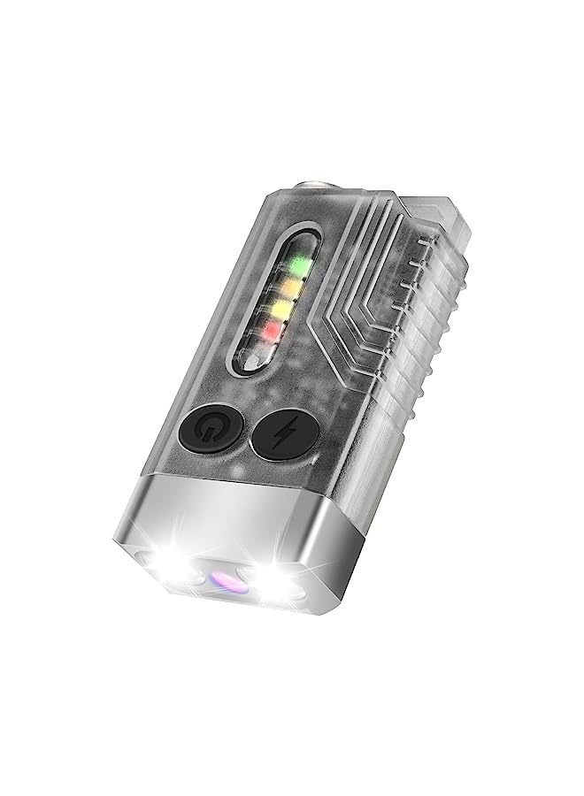 promass Small Powerful Flashlight with 365nm UV Black Light - Super Bright 1000 LM, USB C Rechargeable LED Keychain Flash Light with COB Side Light, Magnet Buzzer- 12 Modes, IPX4 Pocket Flashlight - Image 2