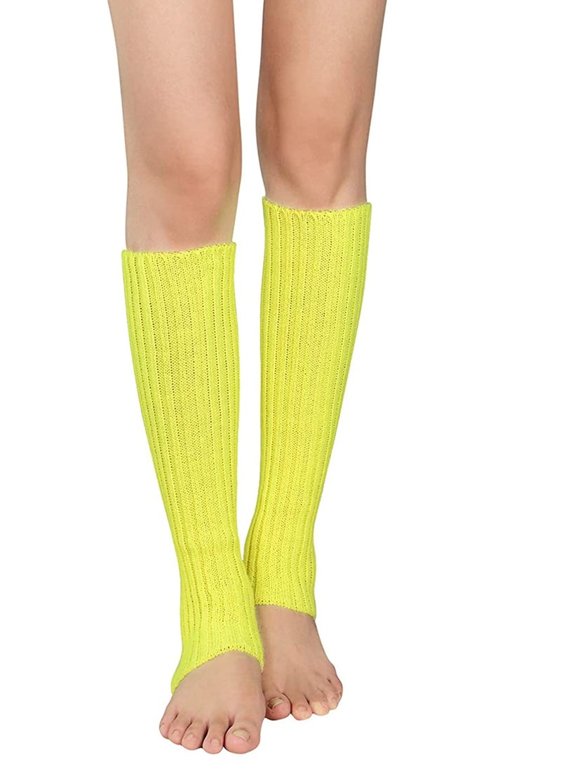 Womens Fashion Leg Warmers Adult Junior 80s Ribbed Knitted Long Socks for Party Sports Casual Socks - Image 2