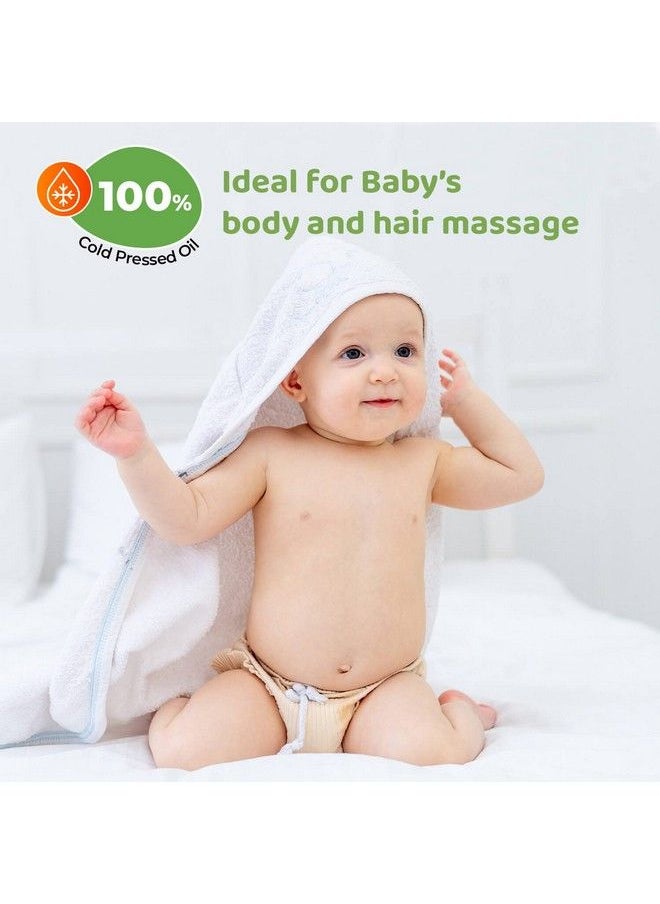 R for Rabbit - زيت الأطفال 100 مل من زيت اللوز وجوز الهند المعصور على البارد للشعر والتدليك غير لزج وسريع الامتصاص وغني بفيتامين E - Image 1