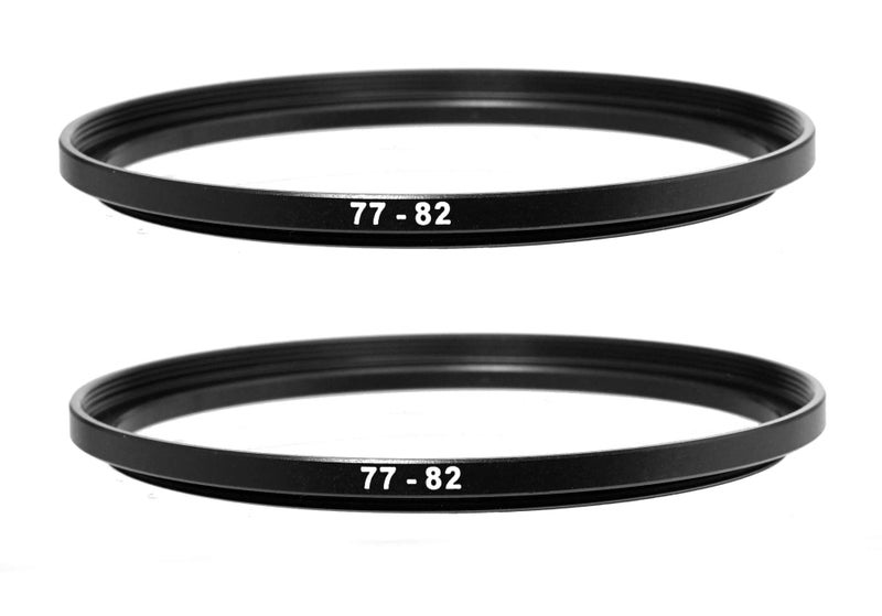 Fotasy (2 Pcs) 77-82MM Step-Up Ring Adapter, 77mm to 82mm Step Up Filter Ring, 77mm Male 82mm Female Stepping Up Ring for DSLR Camera Lens and ND UV CPL Infrared Filters - Image 1